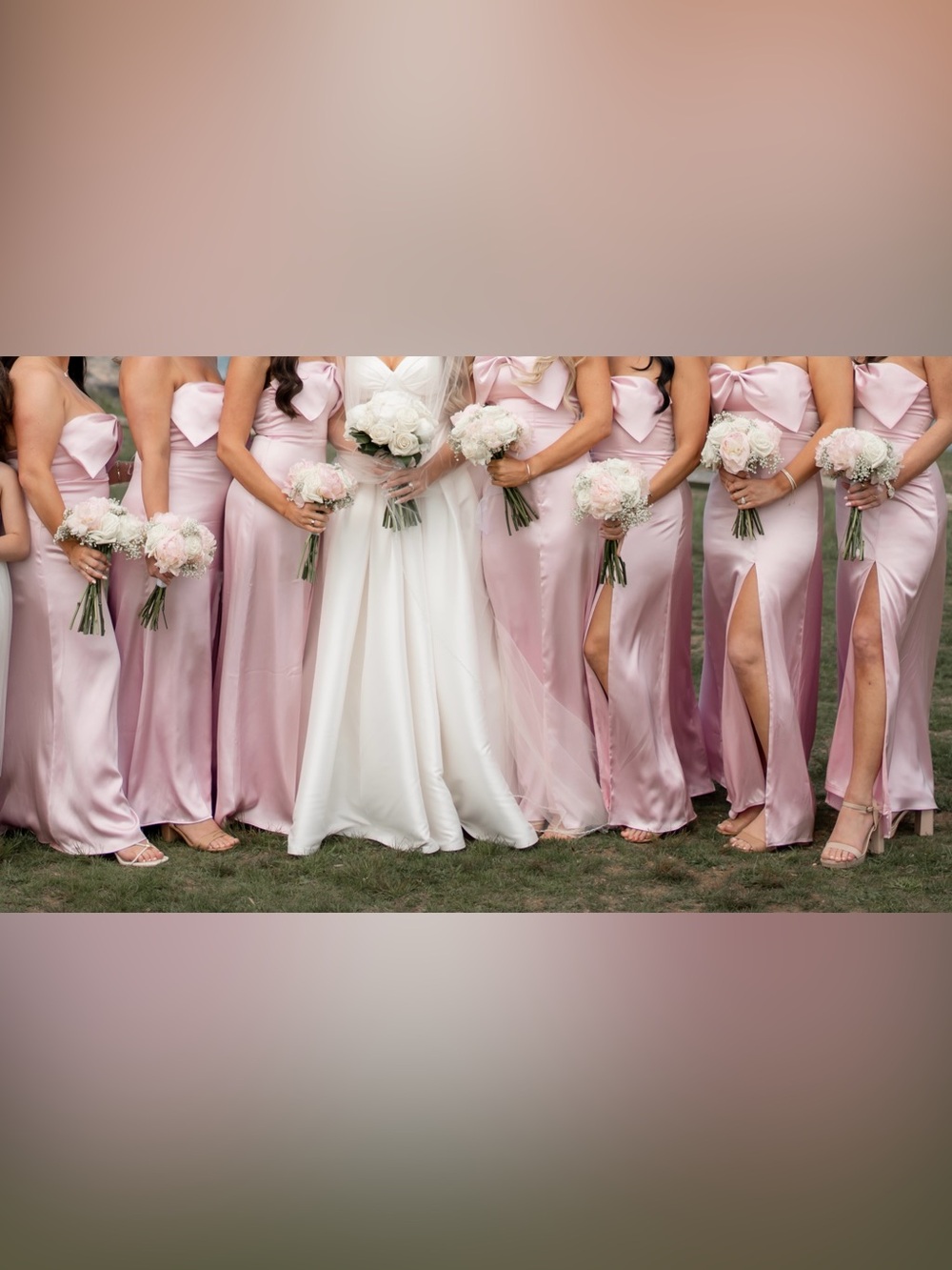 Revelry Baby Pink Satin Bridesmaid Dress